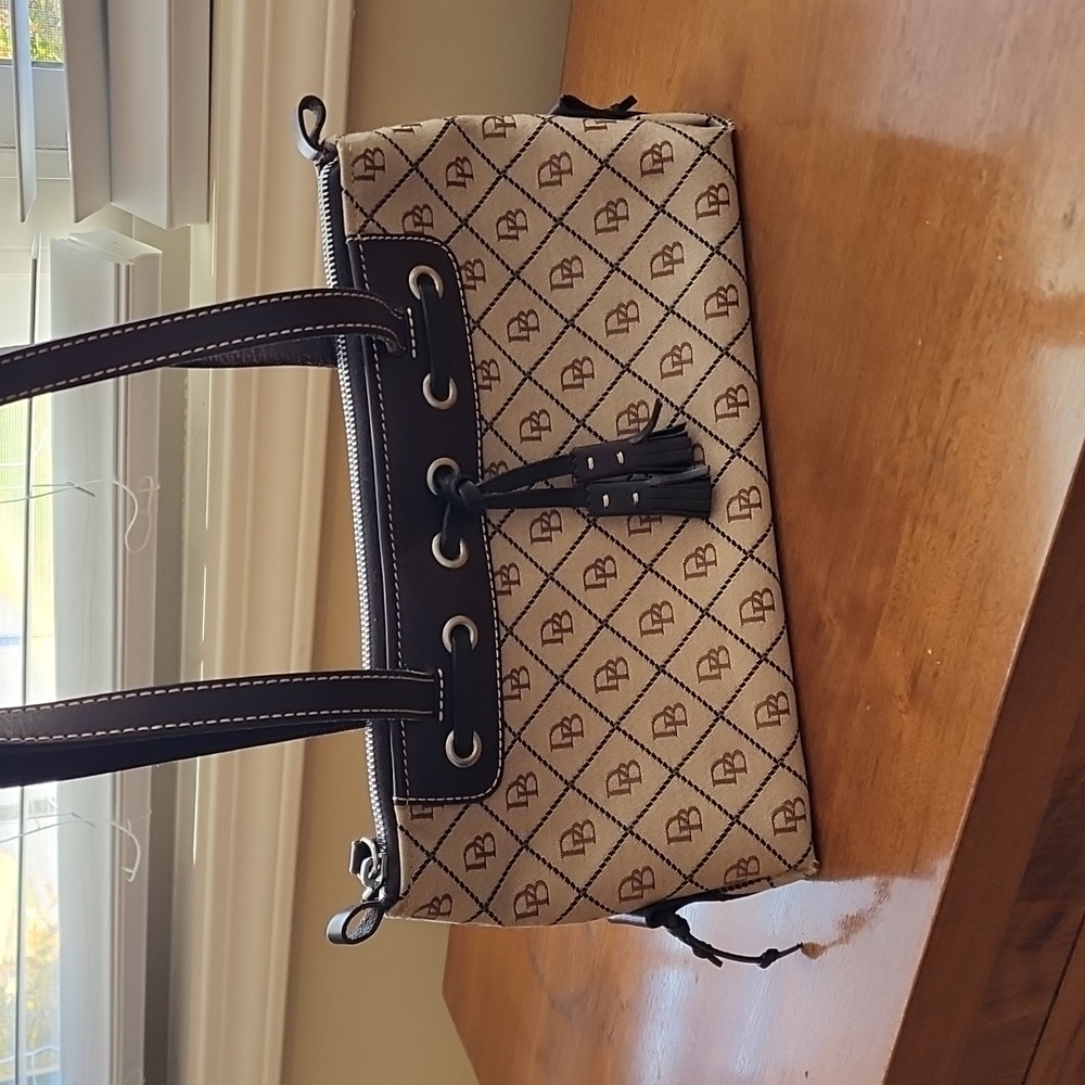 Dooney & Bourke Leather and Canvas Bag
